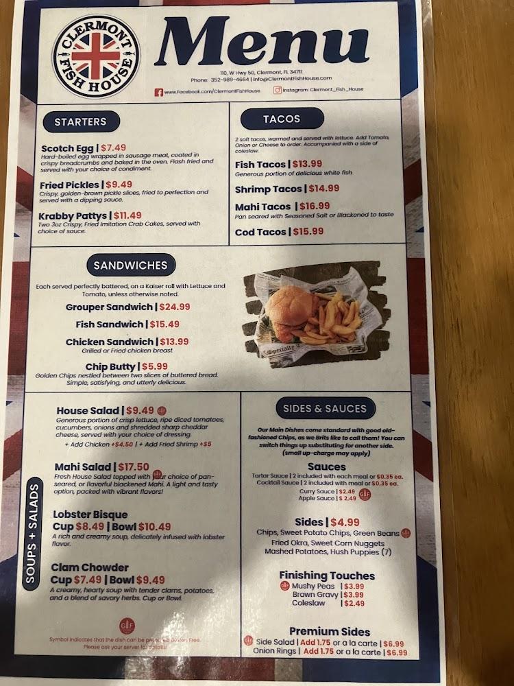 Clermont Fish House Menu image 1